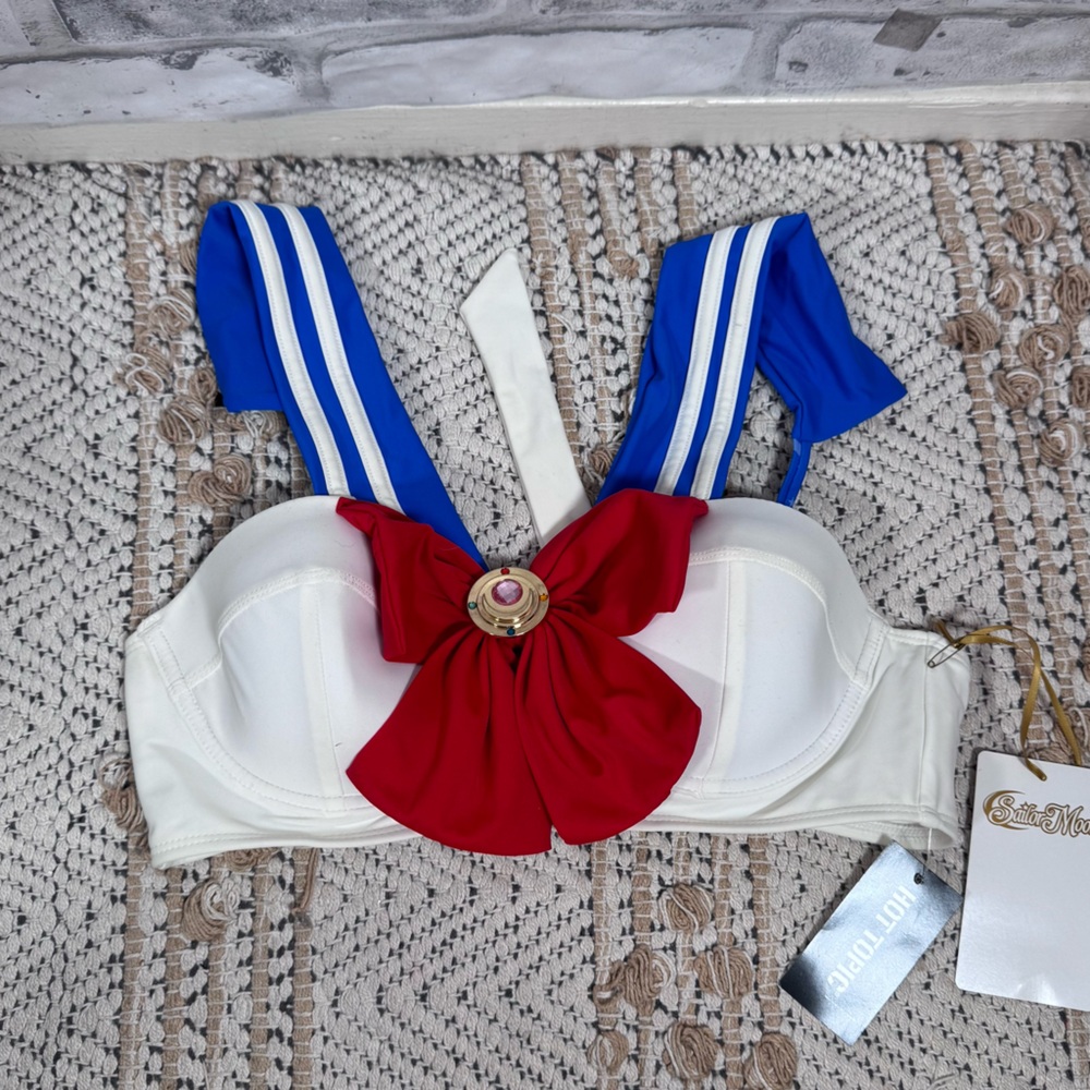 Hot Topic Sailor Moon Cosplay White Bikini Top - Picture 2 of 11
